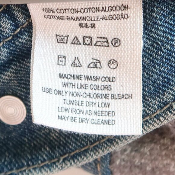 Free People Blue Denim Jean Heather Gray Knit Long Sleeve Hooded Jacket Size XS - Picture 9 of 12